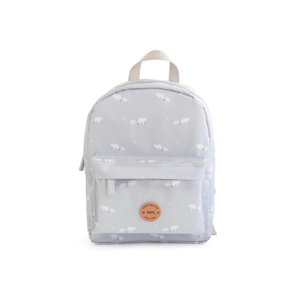 Mochila Pequena com Bolso Saro Polaris Cinza 29cm