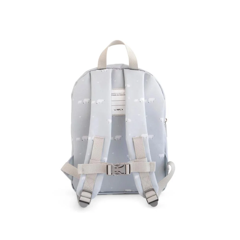 Mochila Pequena com Bolso Saro Polaris Cinza 29cm - Image 2