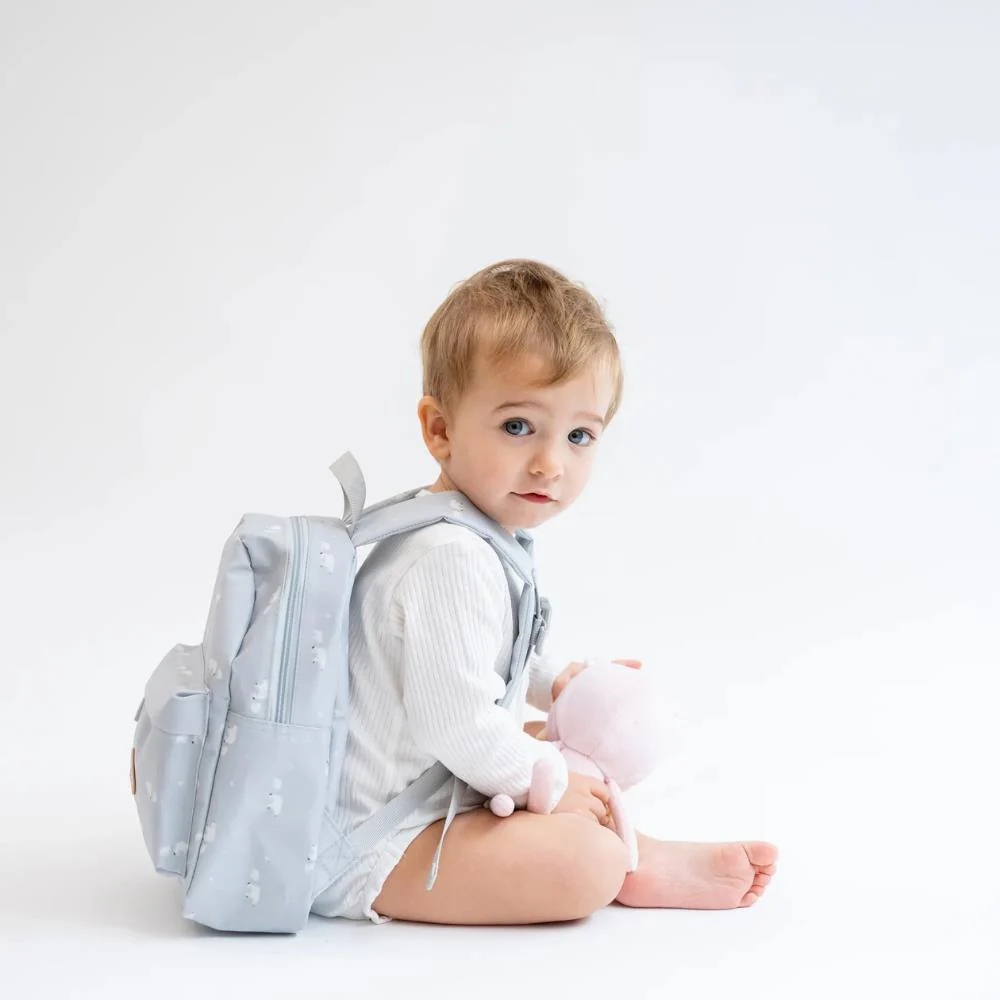 Mochila Pequena com Bolso Saro Polaris Cinza 29cm - Image 4