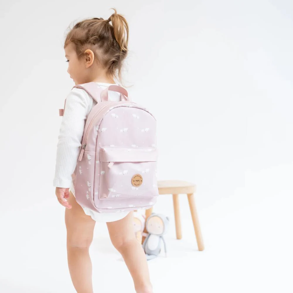 Mochila Pequena com Bolso Saro Polaris Rosa 29cm - Image 4