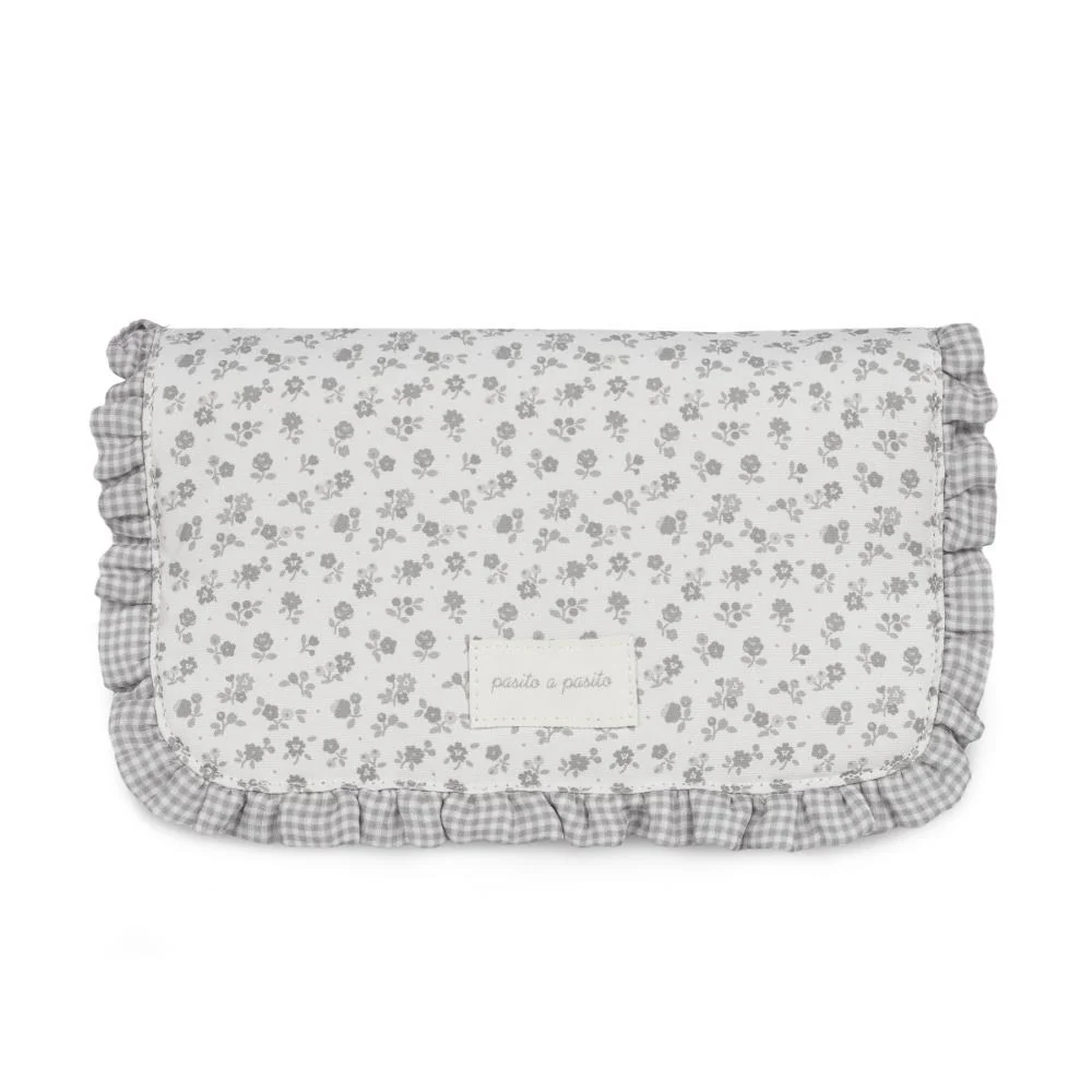 Muda Fraldas Pasito a Pasito Little Bloom Flowers Grey