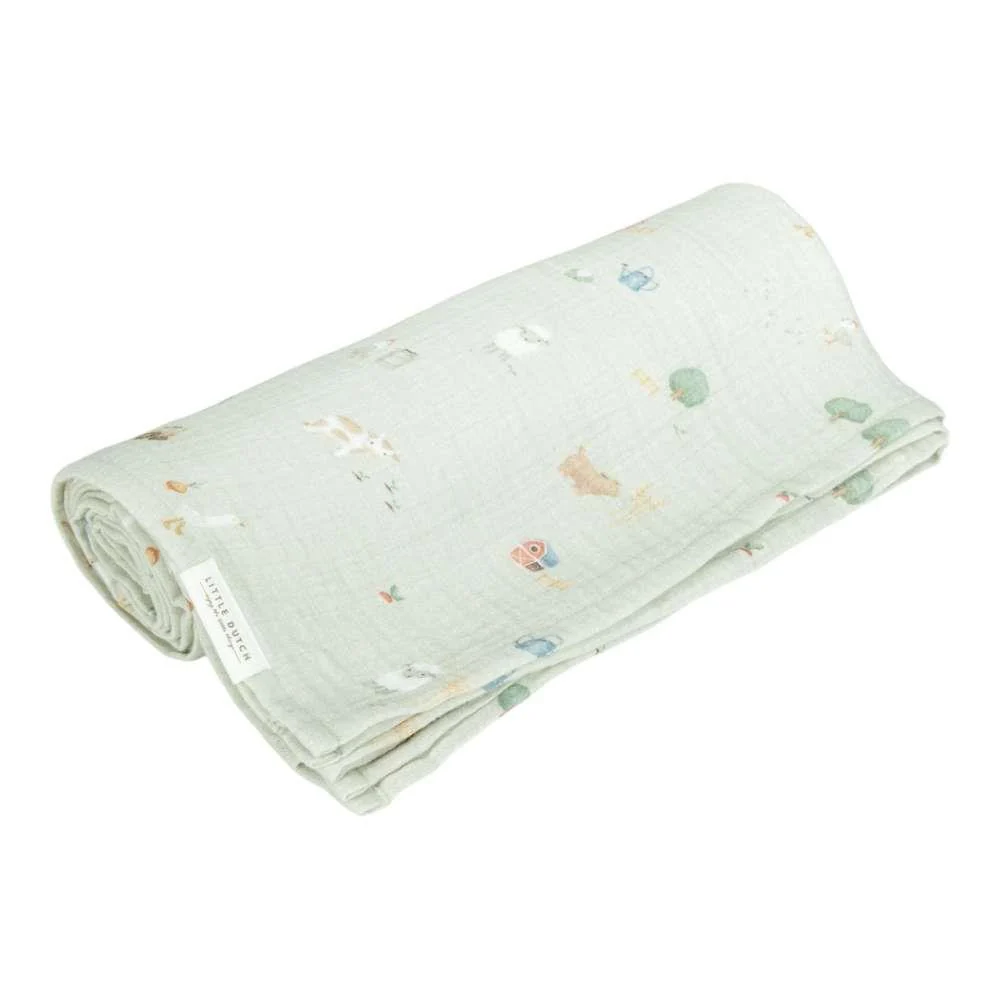 Musselina Bio Little Farm 120x120cm
