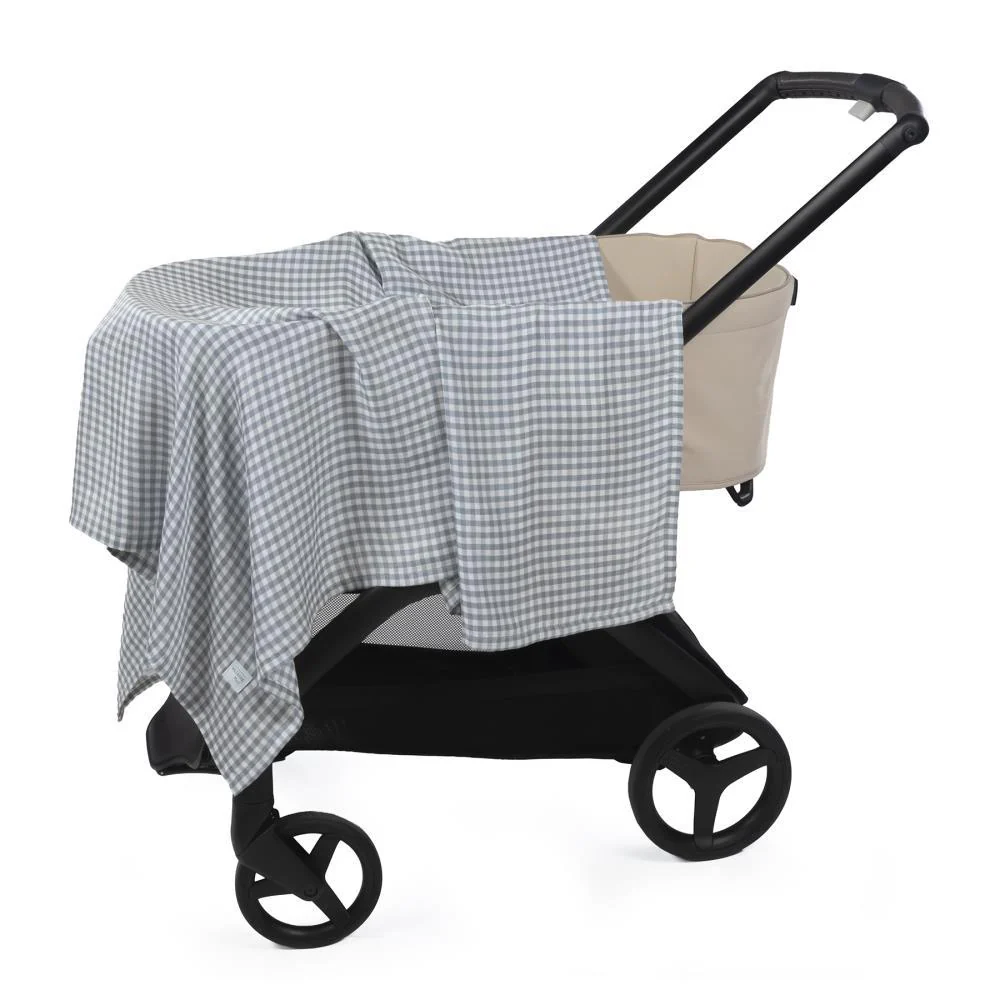 Musselina Walking Mum Praliné Vichy Matcha 120x120cm - Image 6