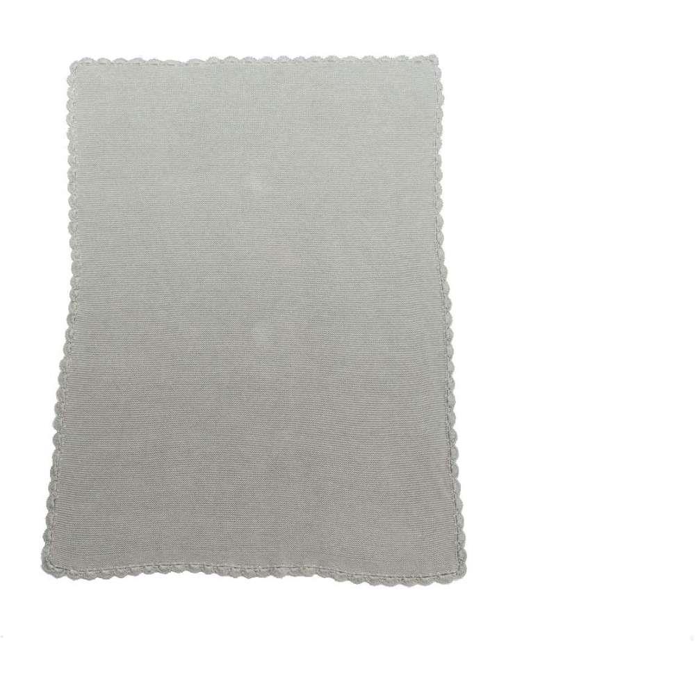 Manta em Algodão Orgânico Crochet Grey