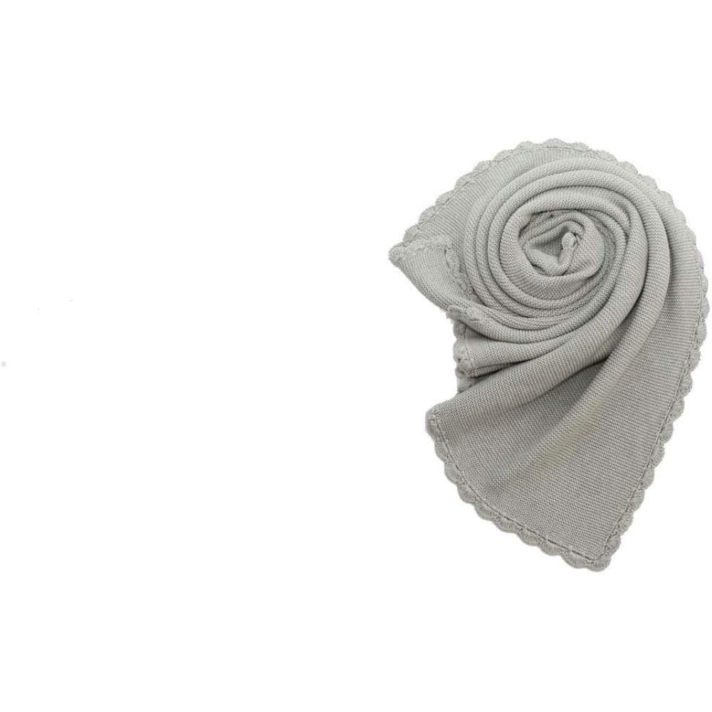 Manta em Algodão Orgânico Crochet Grey - Image 2