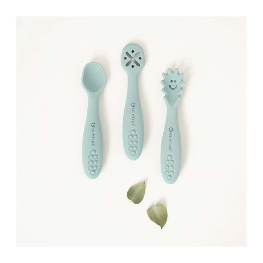 3 Talheres de Aprendizagem em Silicone Olmitos Azul - Image 2