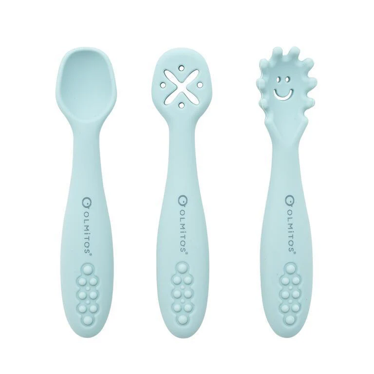 3 Talheres de Aprendizagem em Silicone Olmitos Azul - Image 3