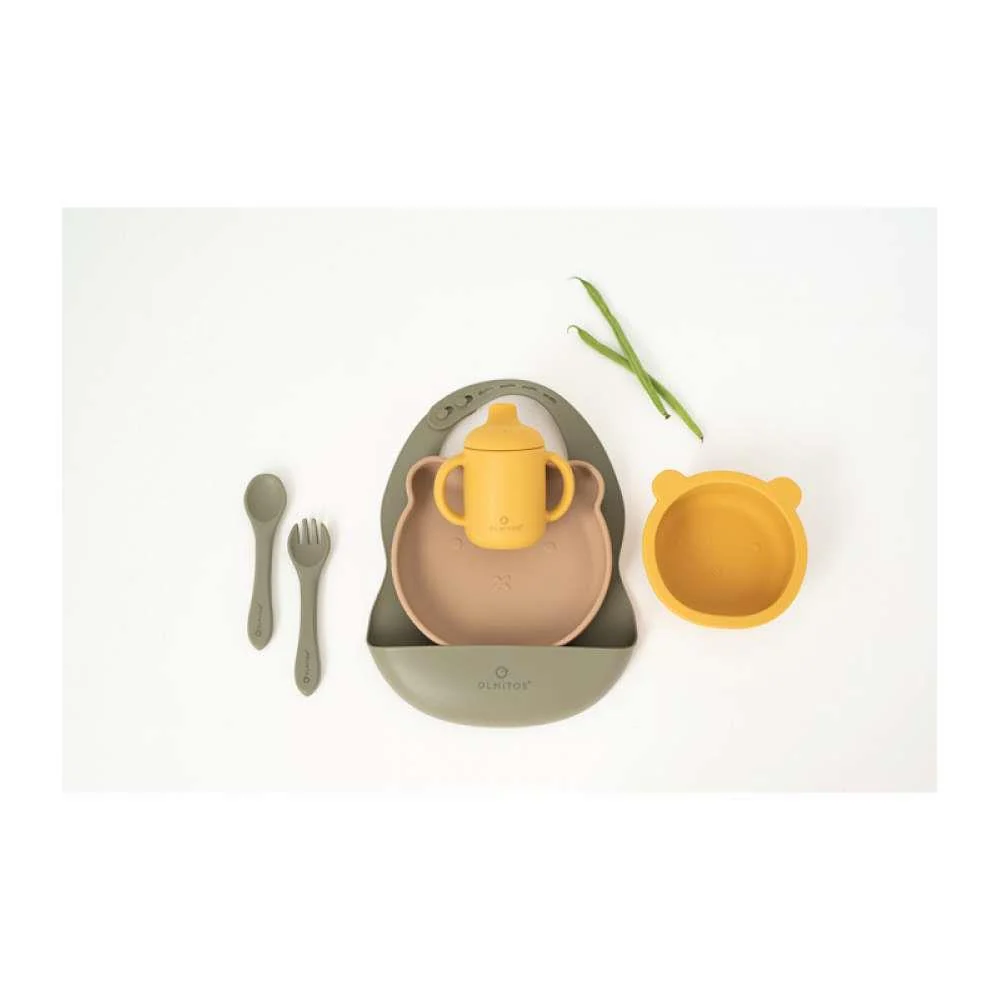 Conjunto de Alimentação com 7 Peças em Silicone Verde - Image 2