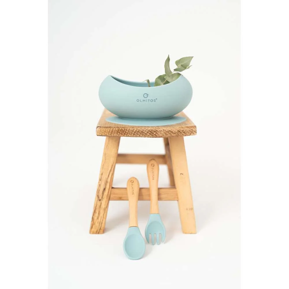 Conjunto de Alimentação em Silicone com 3 Peças Azul - Image 4