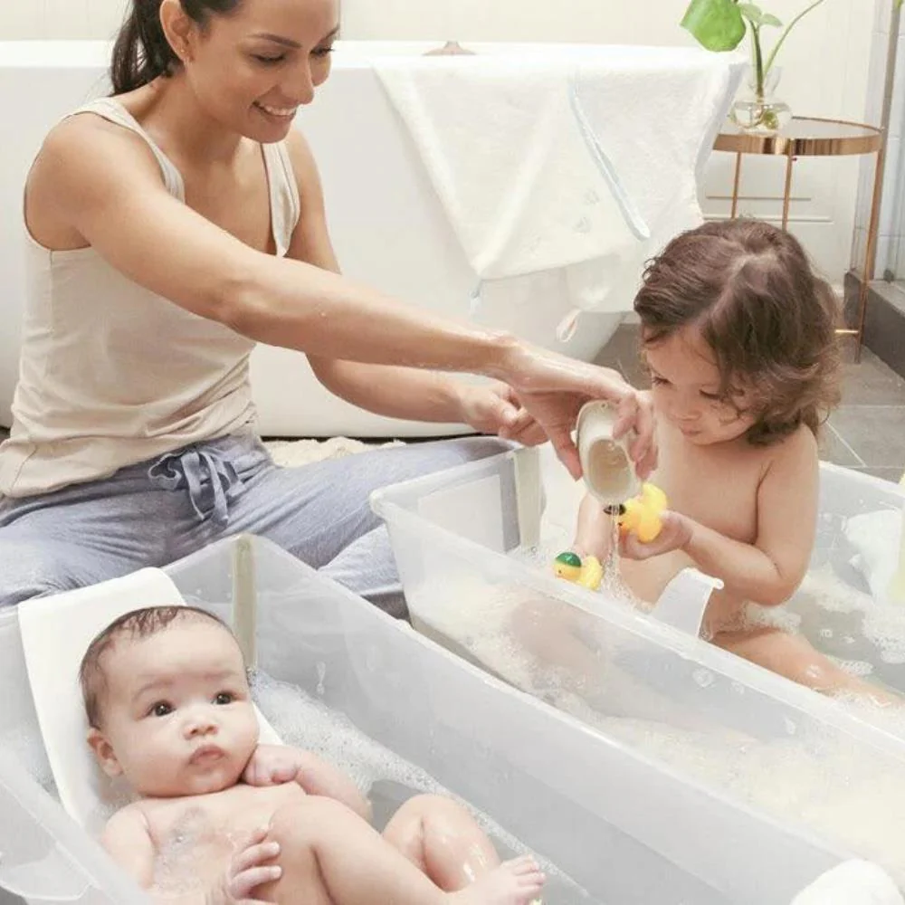 Pack Banheira Stokke Flexi Bath XL e Assento Sandy Beige - Image 5