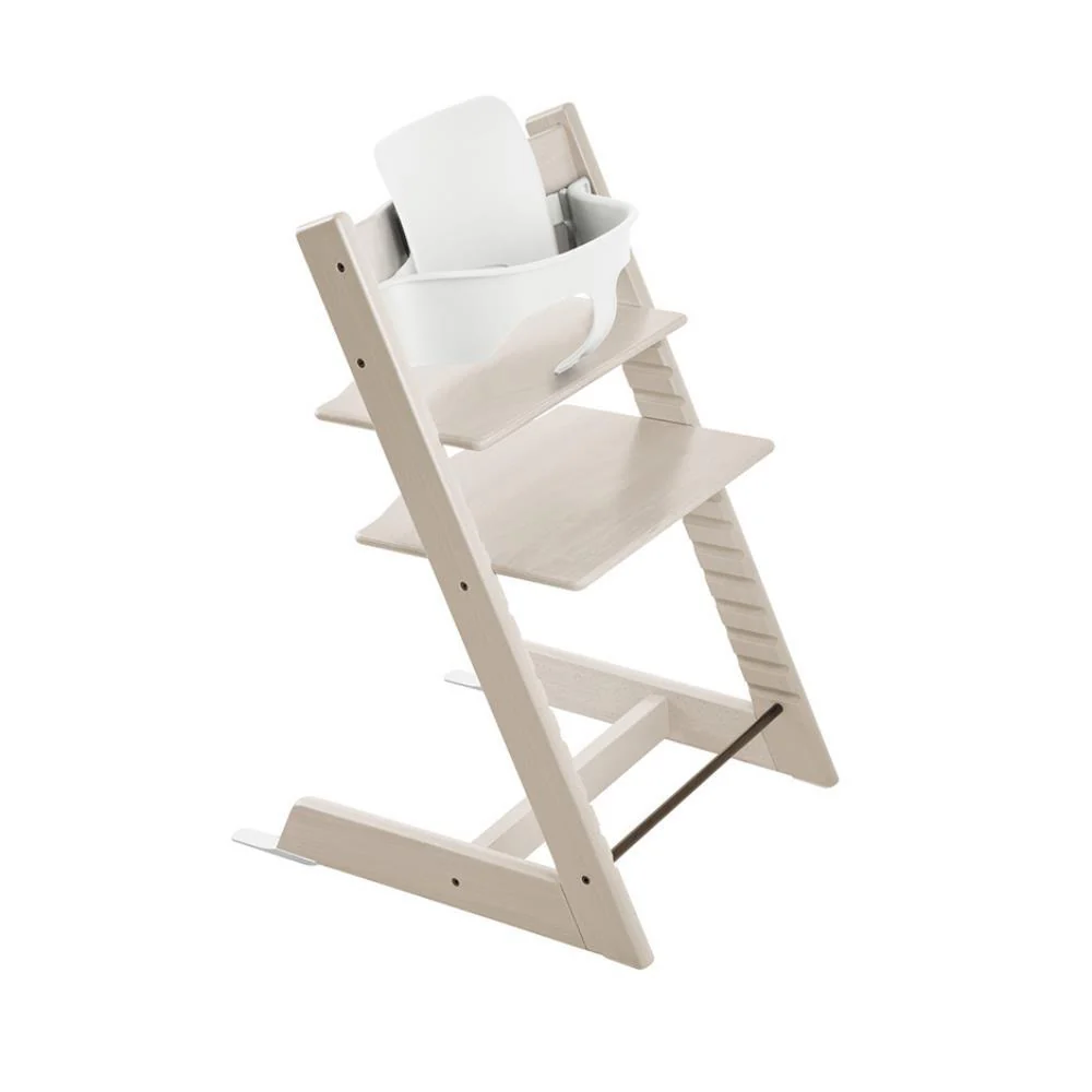 Pack Cadeira da Papa Tripp Trapp em Madeira Whitewash + Baby Set² White - Image 2