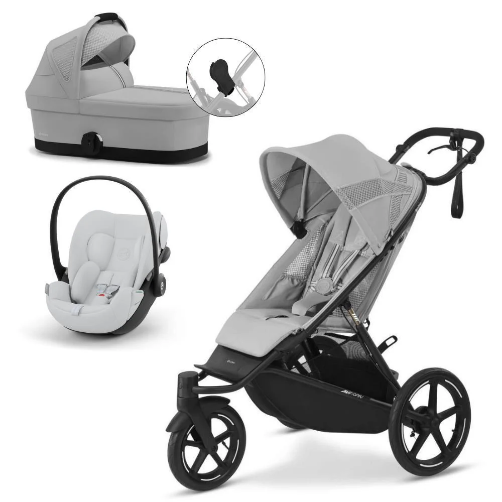 Pack Cybex Avi Spin BLK Fog Grey + Alcofa S Fog Grey+ Adaptadores de Alcofa S Avi Spin + Cybex Cloud G i-Size Fog Grey 40-87cm