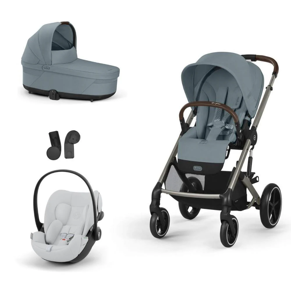 Pack Cybex Balios S Lux TPE Stormy Blue + Alcofa S Lux  Stormy Blue + Adaptadores + Cloud G i-Size Fog Grey 40-87cm