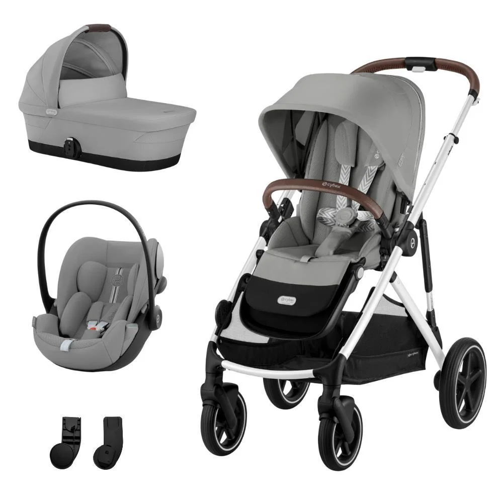 Pack Cybex Gazelle S SLV Stone Grey + Alcofa Gazelle S Stone Grey + Cloud G i-Size Plus Stone Grey 40-87 cm + Adaptadores