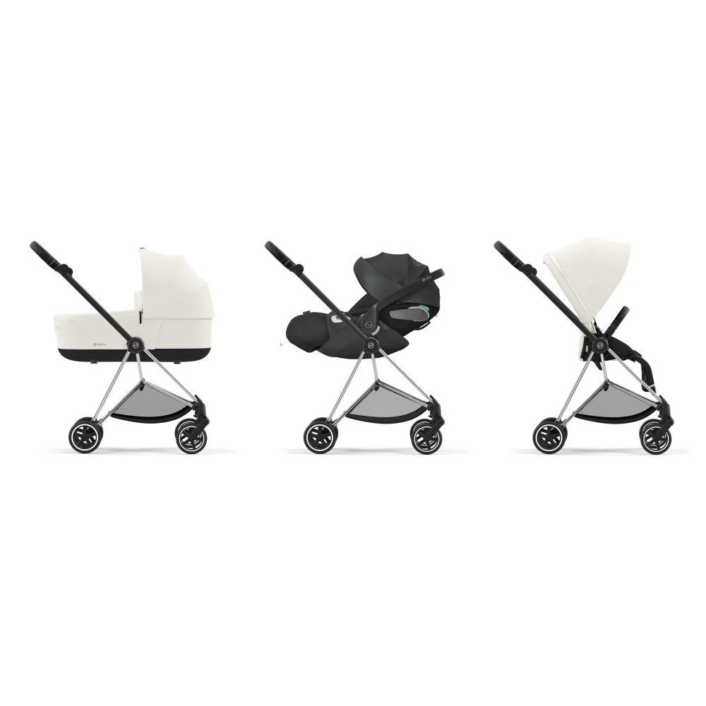 Pack Cybex Platinum Mios Chassis e Assento Chrome Black + Tecidos Off White + Cloud T Plus i-Size 45-87cm White + Base Isofix T - Image 11