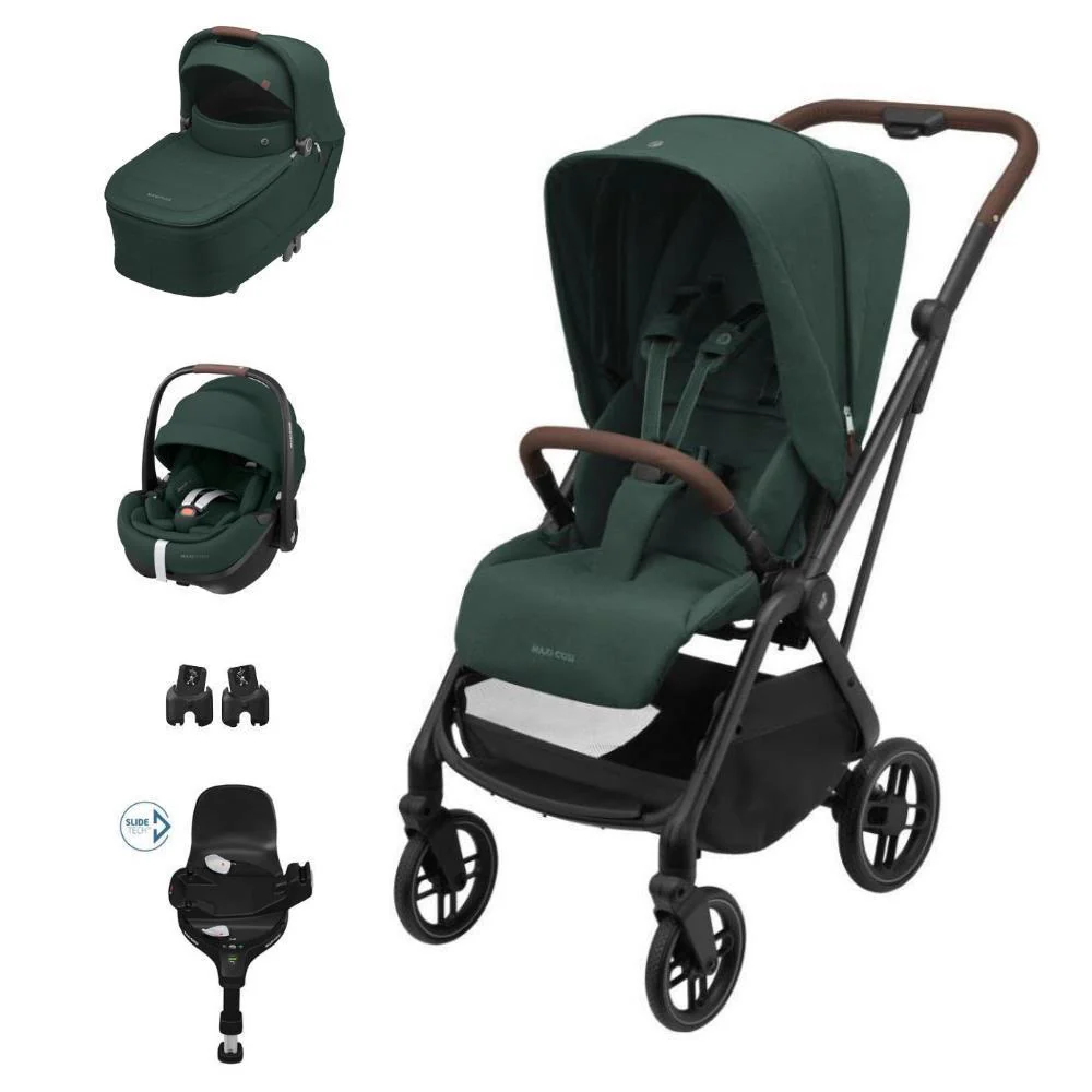 Pack Maxi-Cosi Leona² + Alcofa Sense + Pebble 360 Pro² Twillic Green + Adaptadores + Base FamilyFix 360 Pro