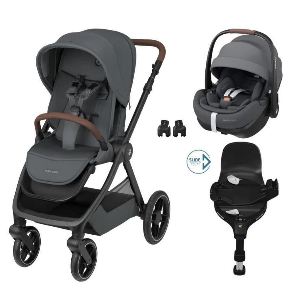 Pack Maxi-Cosi Oxford + Pebble 360 Pro² Twillic Graphite + Adaptadores + Base FamilyFix 360 Pro