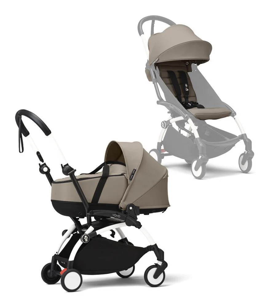 Pack Stokke Chassis Yoyo³ White + Color Pack +6M Taupe + Alcofa Taupe