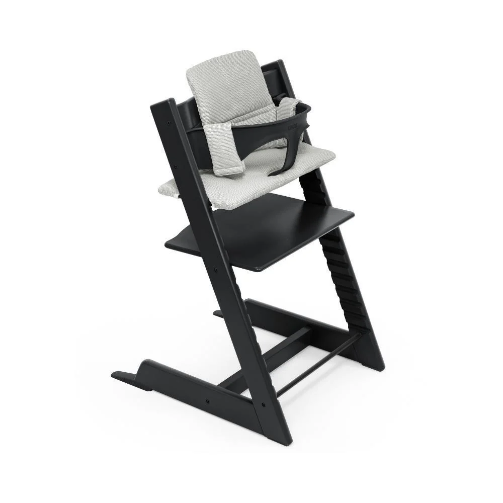 Pack Cadeira da Papa Stokke Tripp Trapp em Madeira + Baby Set² Black + Almofada Clássica Nordic Grey - Image 2