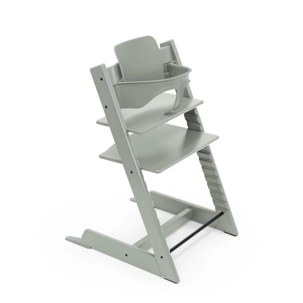 Pack Cadeira da Papa Stokke Tripp Trapp em Madeira + Baby Set² Glacier Green + Tabuleiro Vanilla White - Image 3