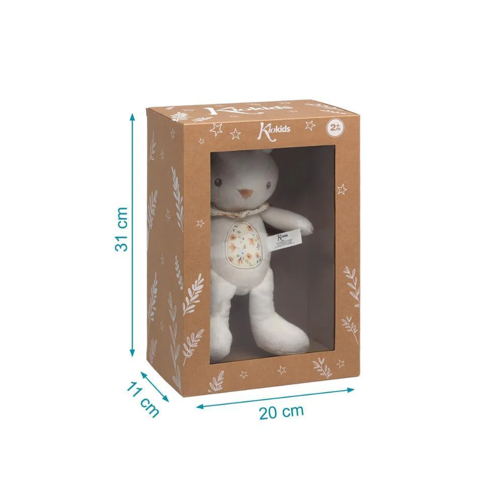 Peluche KioKids Coelho Branco com Flores 30 cm - Image 3