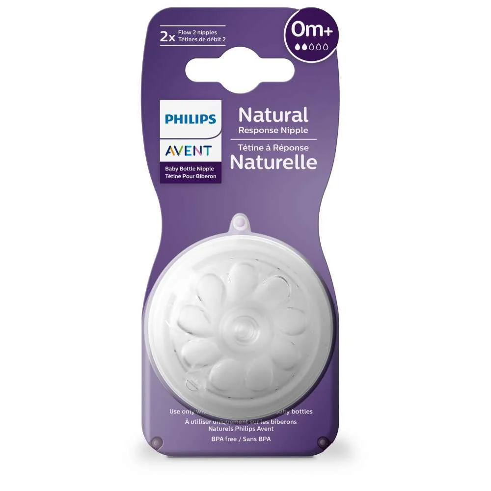 Conjunto de 2 Tetinas Philips Avent Natural Response T2 (0m+) - Image 2