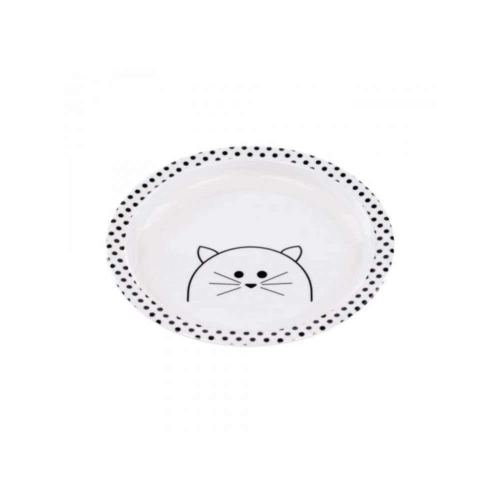 Prato Antiderrapante Gato Branco
