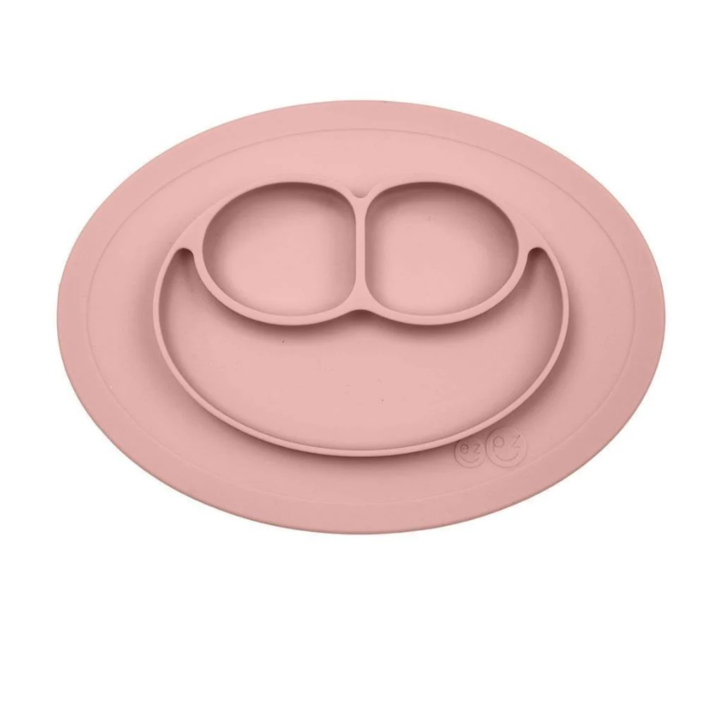 Prato com Divisórias e Base de Sucção Ezpz Mini Mat Rosa Nórdico