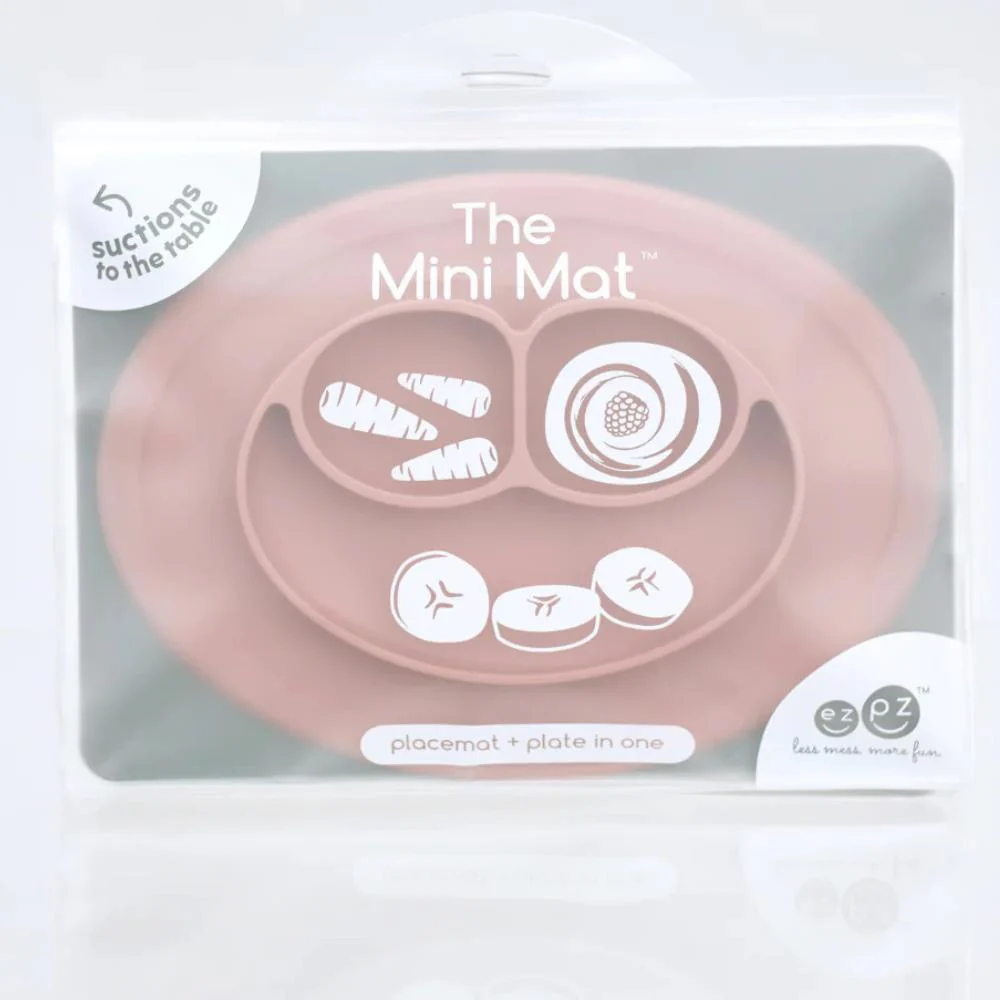 Prato com Divisórias e Base de Sucção Ezpz Mini Mat Rosa Nórdico - Image 3