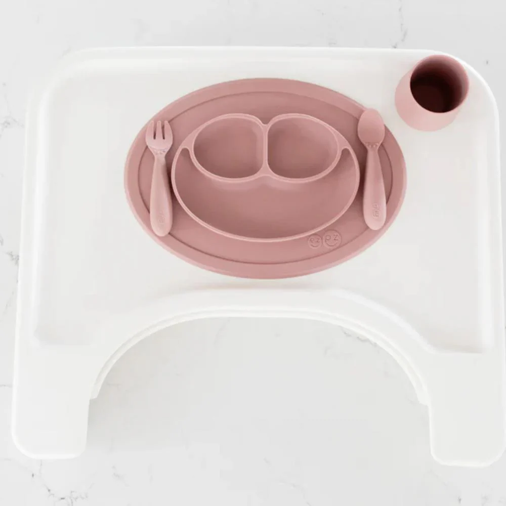 Prato com Divisórias e Base de Sucção Ezpz Mini Mat Rosa Nórdico - Image 4