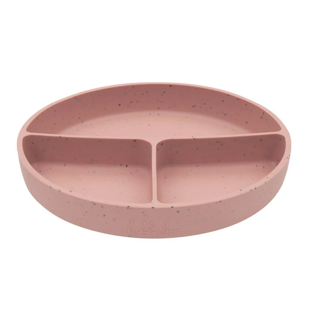 Prato com Divisórias e Ventosa em Platinum Silicone Kikkaboo Blush - Image 3