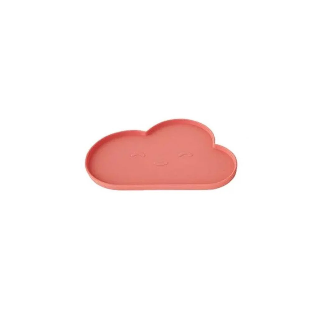 Prato e Taça em Silicone Oyoy Mini Cloud Rubber/Coral - Image 2