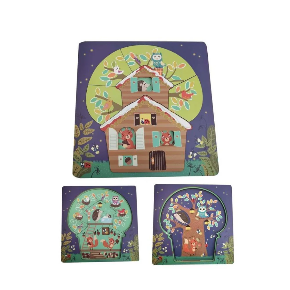 Puzzle Magni Casa na Árvore em 3 Camadas em Madeira - Image 2