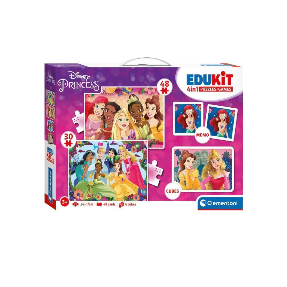 Puzzles e Jogos Clementoni Edukit 4em1 Princesas da Disney