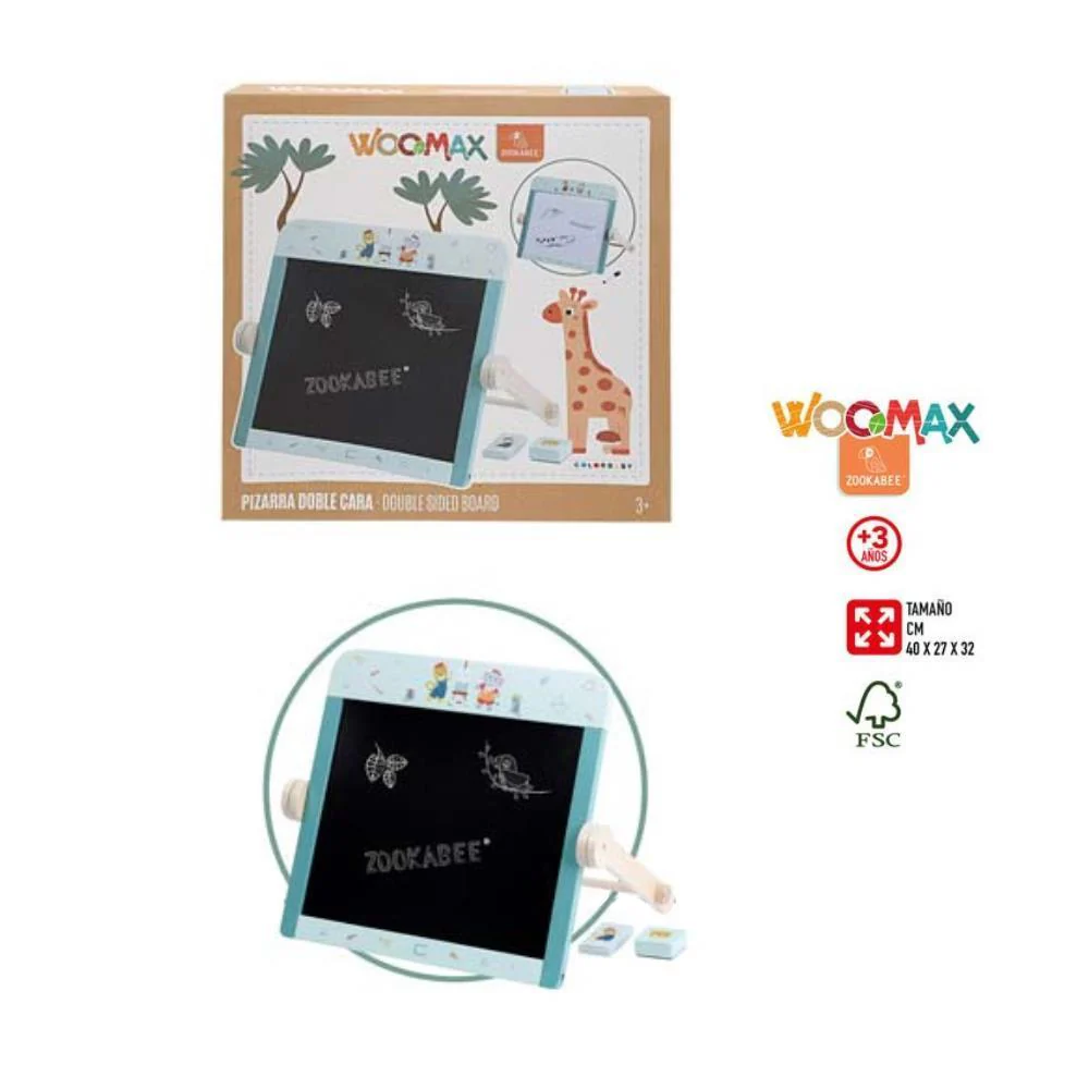 Quadro Reversível Woomax Zookabee 2em1 em Madeira 40cm - Image 2