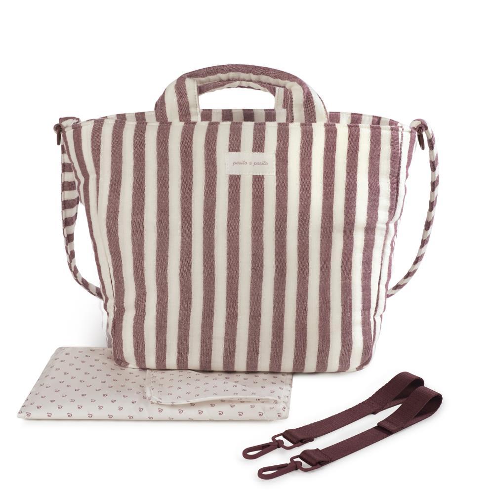 Saco com Muda Fraldas Pasito a Pasito Cherry Strips
