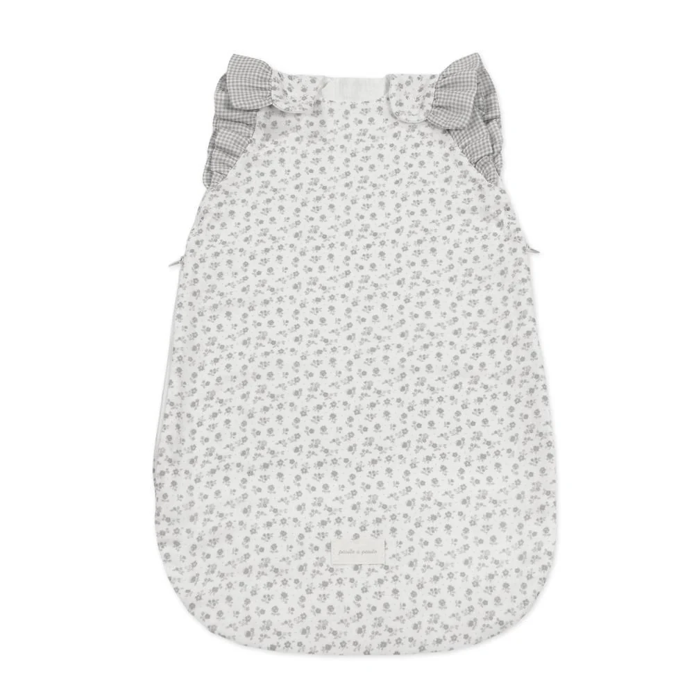 Saco de Dormir Pasito a Pasito Little Bloom Flower Grey 1-4m Tog 0.5