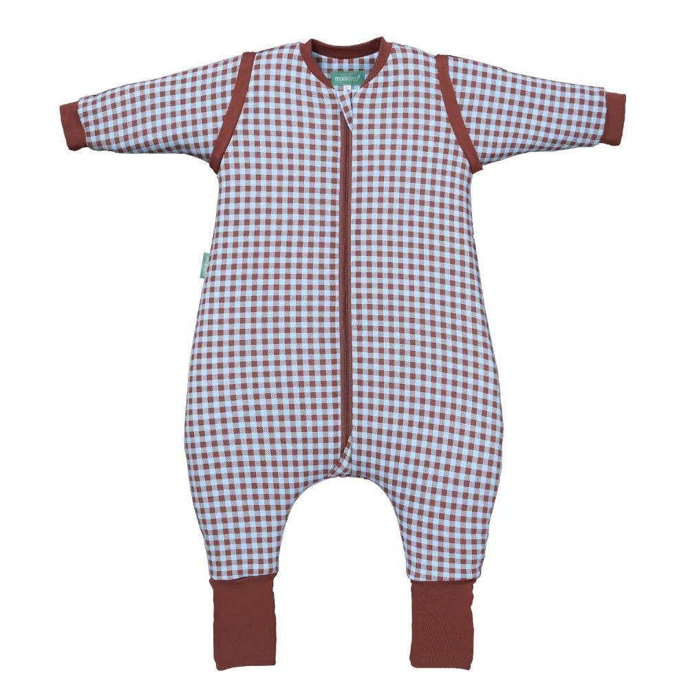 Saco de Dormir/Pijama com Mangas e Meias Molis&Co Vichy Brown&Blue 3A Tog 2.5