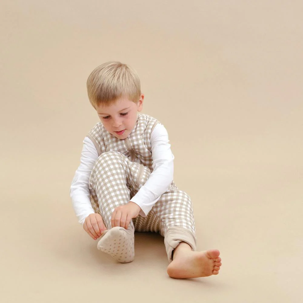 Saco de Dormir/Pijama com Meias Molis&Co Vichy Beige 2A Tog 2.5 - Image 4