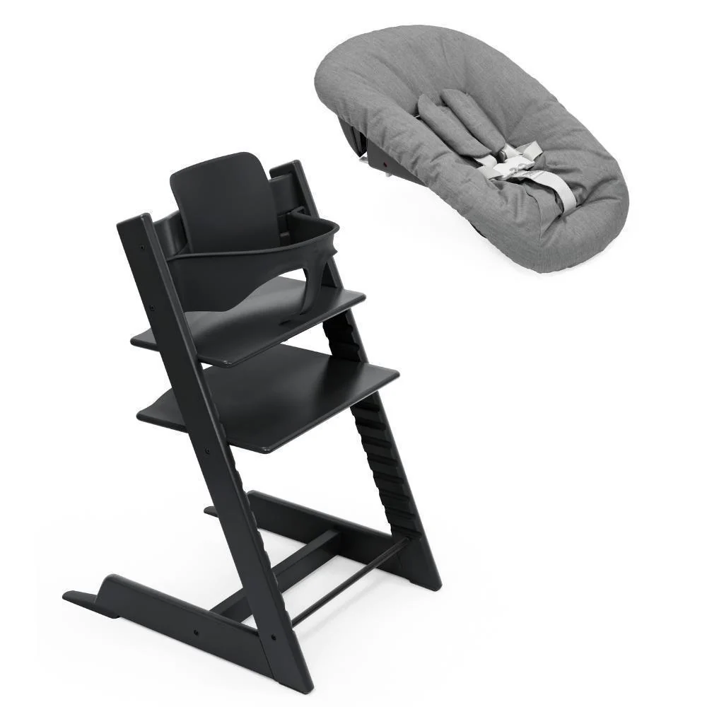Stokke Bundle Tripp Trapp + Baby Set² Black + Newborn Set Anthracite - Image 3