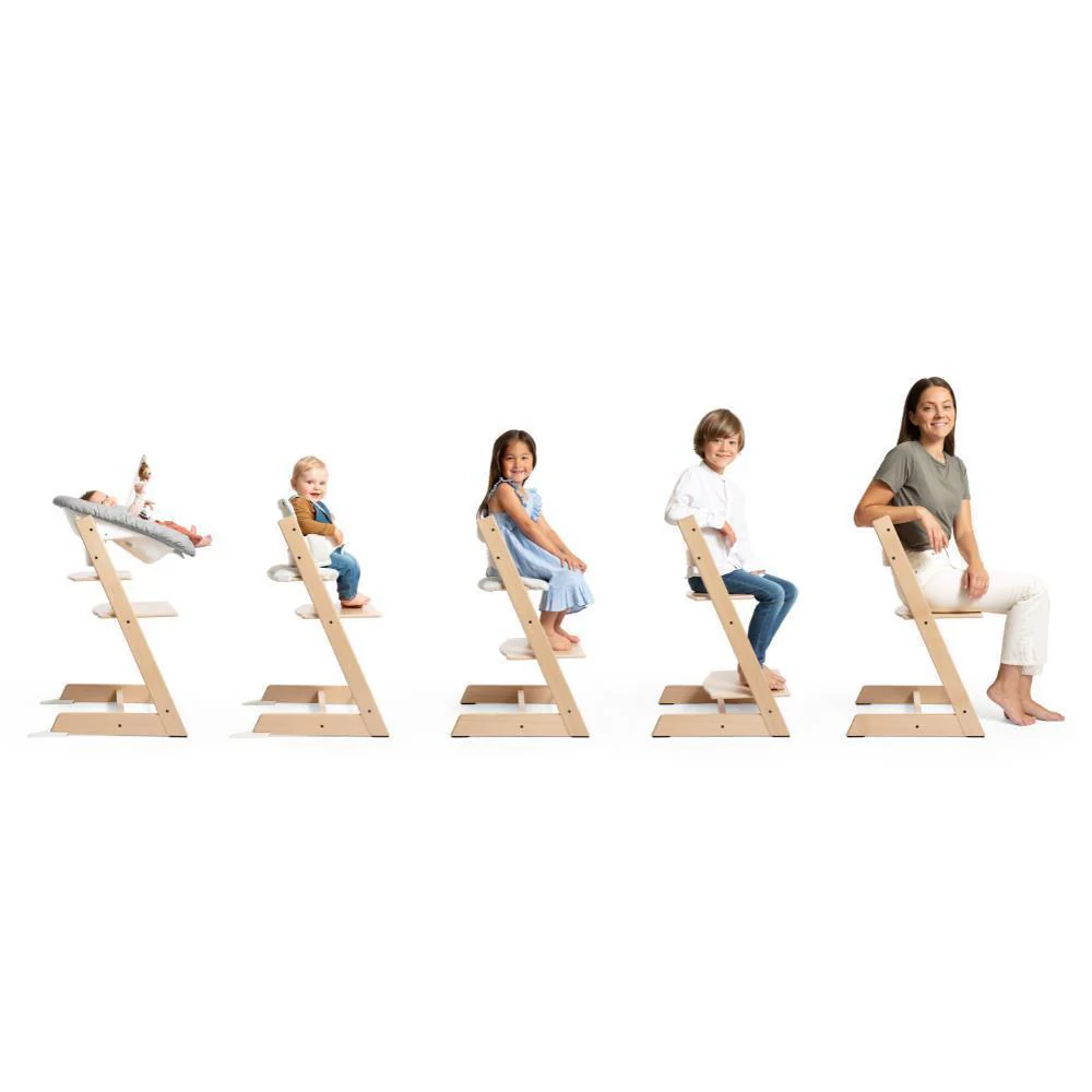 Stokke Bundle Tripp Trapp + Baby Set² Natural + Newborn Set Grey - Image 5