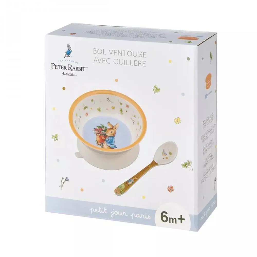 Taça em Melamina com Ventosa 160ml e Colher Peter Rabbit Alperce - Image 2