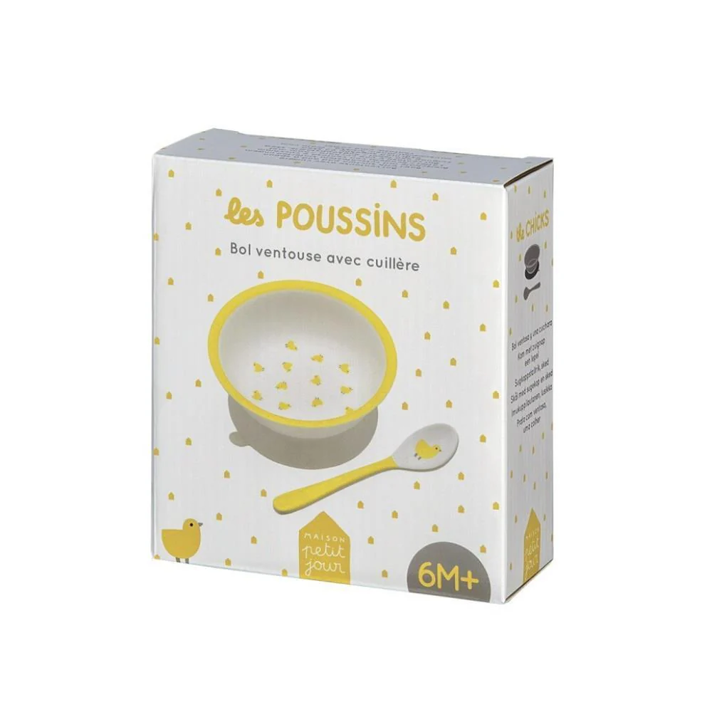 Taça em Melamina com Ventosa 160ml e Colher Petit Jour Pintos - Image 2