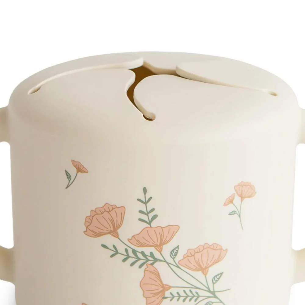 Taça para Snacks em Silicone Mushie Pink Flowers - Image 2
