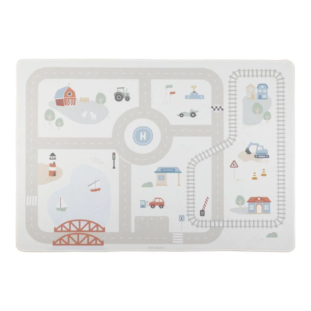 Tapete Pista para Carros Little Dutch Beige 100 x 140cm