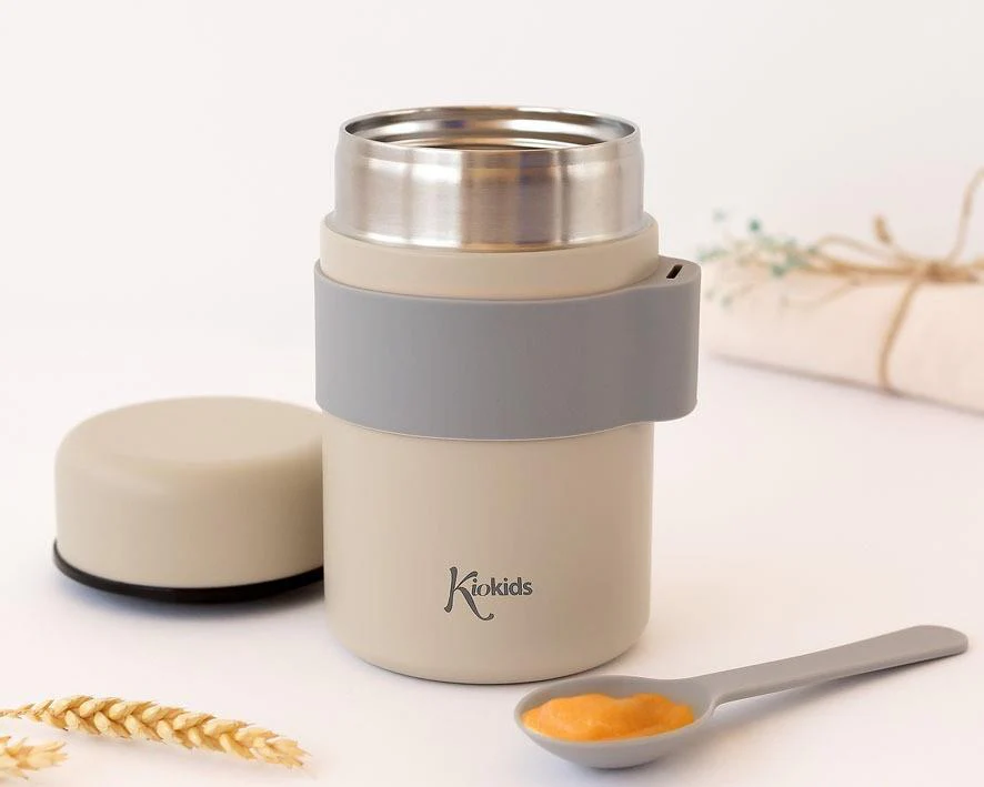 Termo para Sólidos em Inox com Colher Kiokids Bege - Image 3