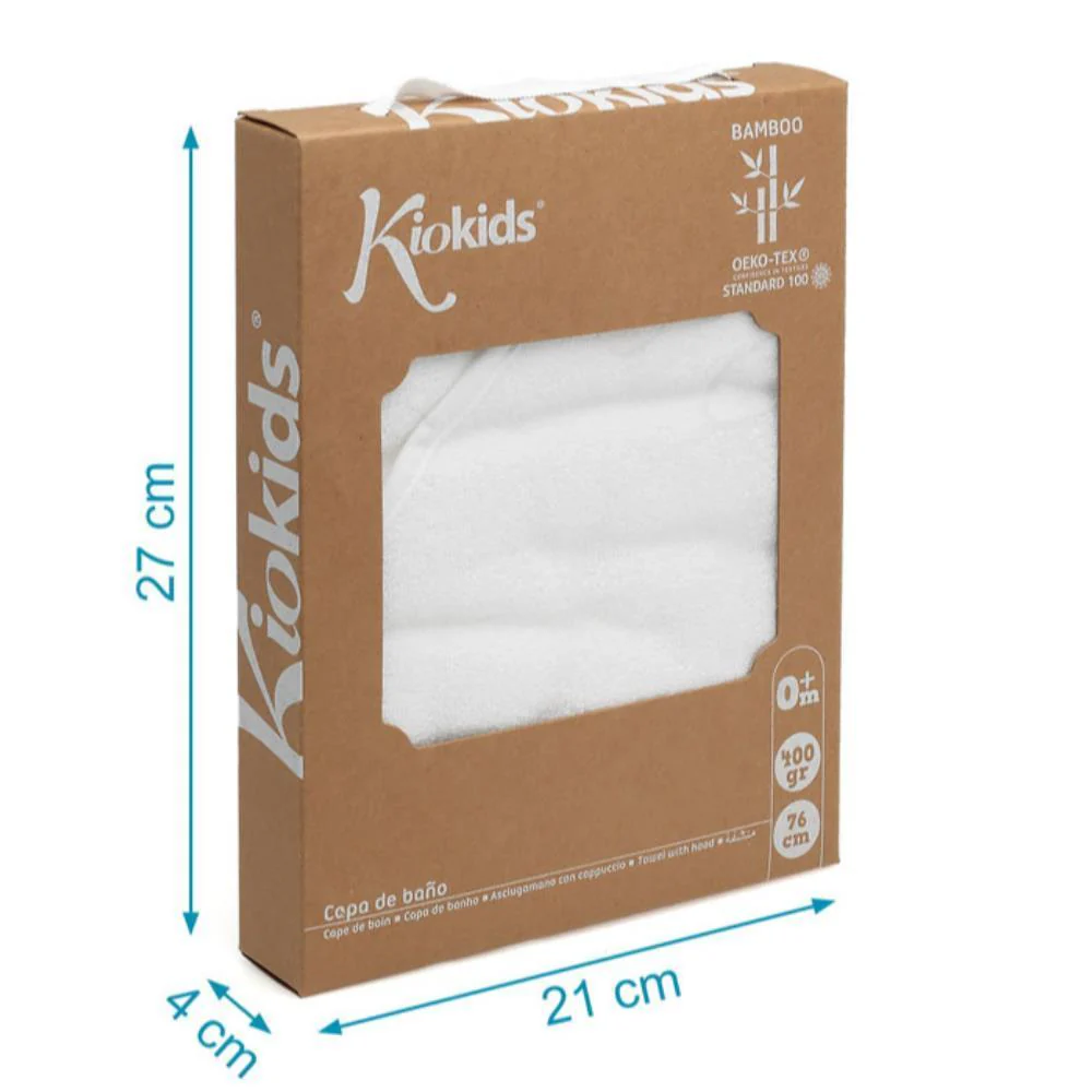 Toalha de Banho com Capuz em Bambu Branco 100x100cm - Image 5