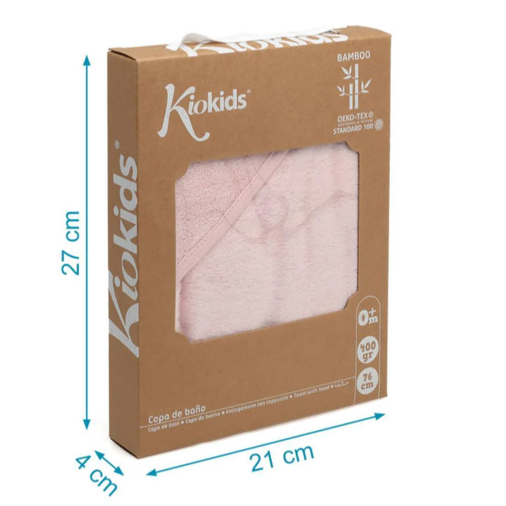 Toalha de Banho com Capuz em Bambu Rosa 100x100cm - Image 5