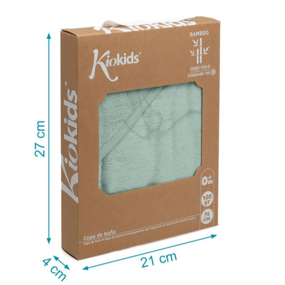 Toalha de Banho com Capuz em Bambu Verde 76x76cm - Image 5