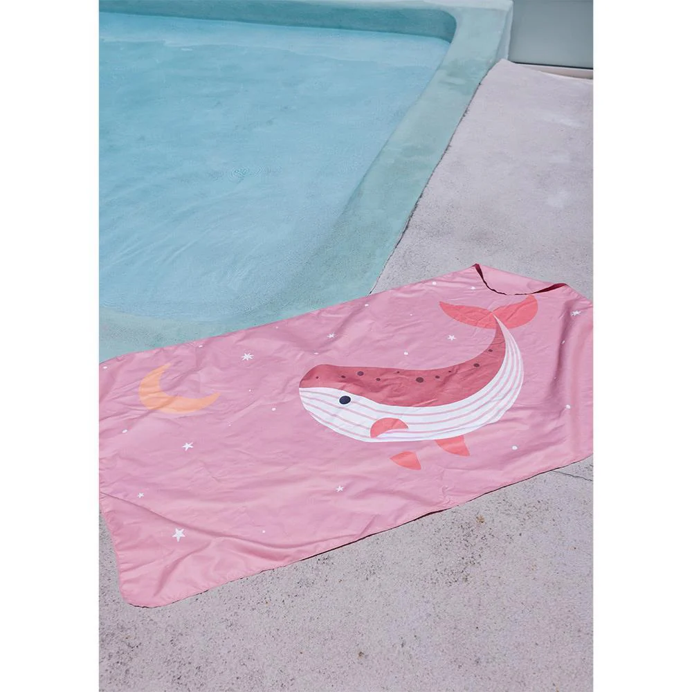 Toalha de Praia em Microfibra Monnëka Whale Pink 160x90cm - Image 3